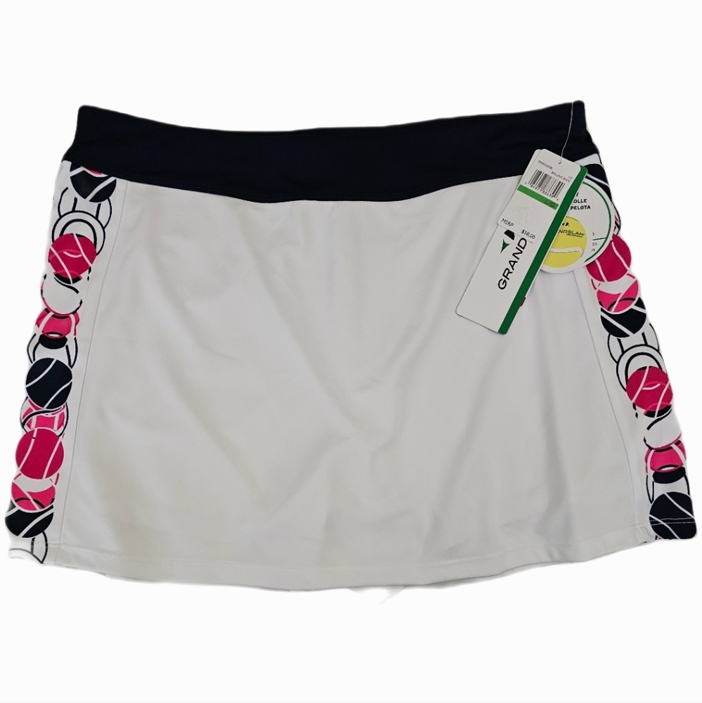 NWT- Grand slam tennis skirt w/ pink & blue tennis ball sides